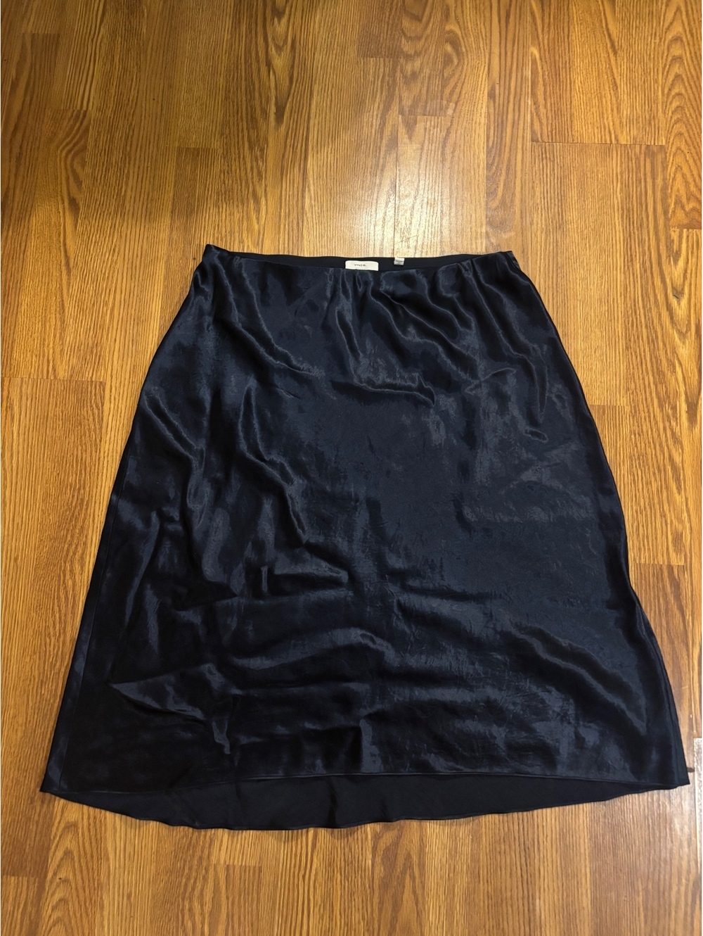 Vince Navy Blue Silky Midi Skirt